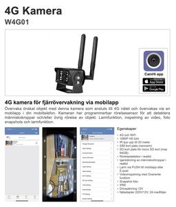 4G kamera för fjärrövervakning via mobilapp